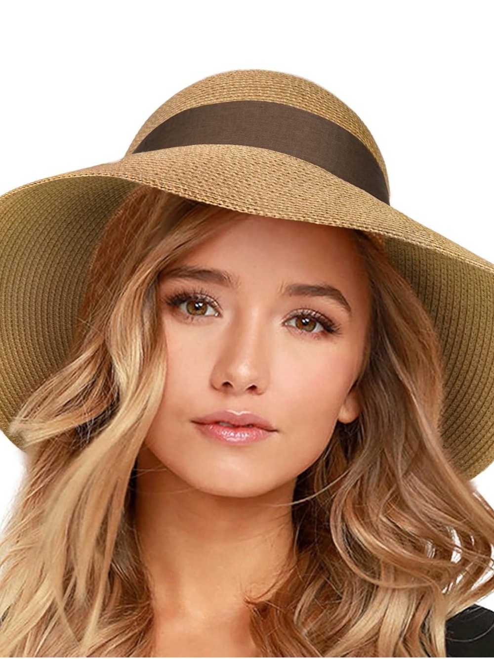 FURTALK Womens Beach Sun Straw Hat UV UPF 80+ size M/L